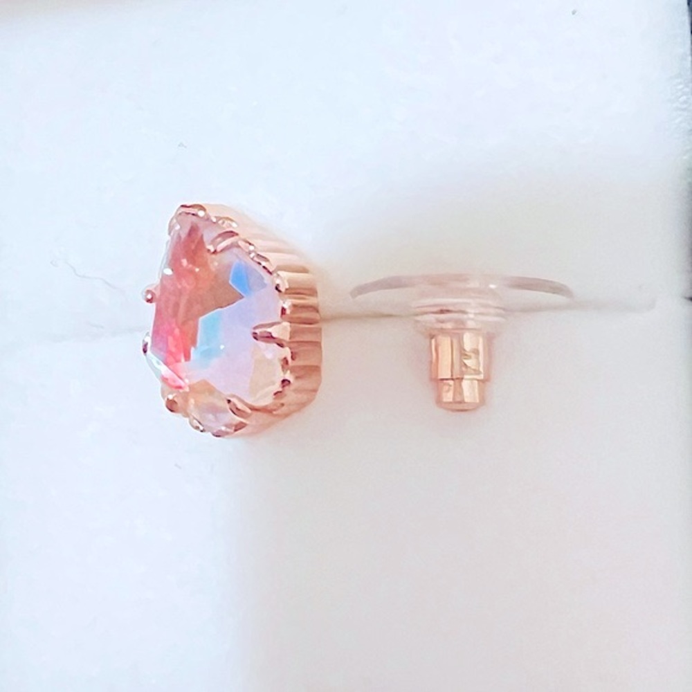 Kendra Scott Tessa Rose Gold Stud Earring Dichroic Glass